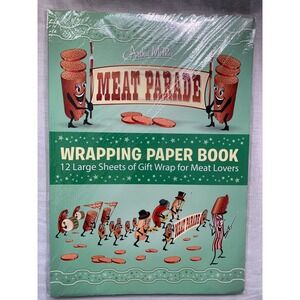 Archie McPhee Meat Parade Wrapping Paper Book 12 Large Sheets  Meat Lovers#576